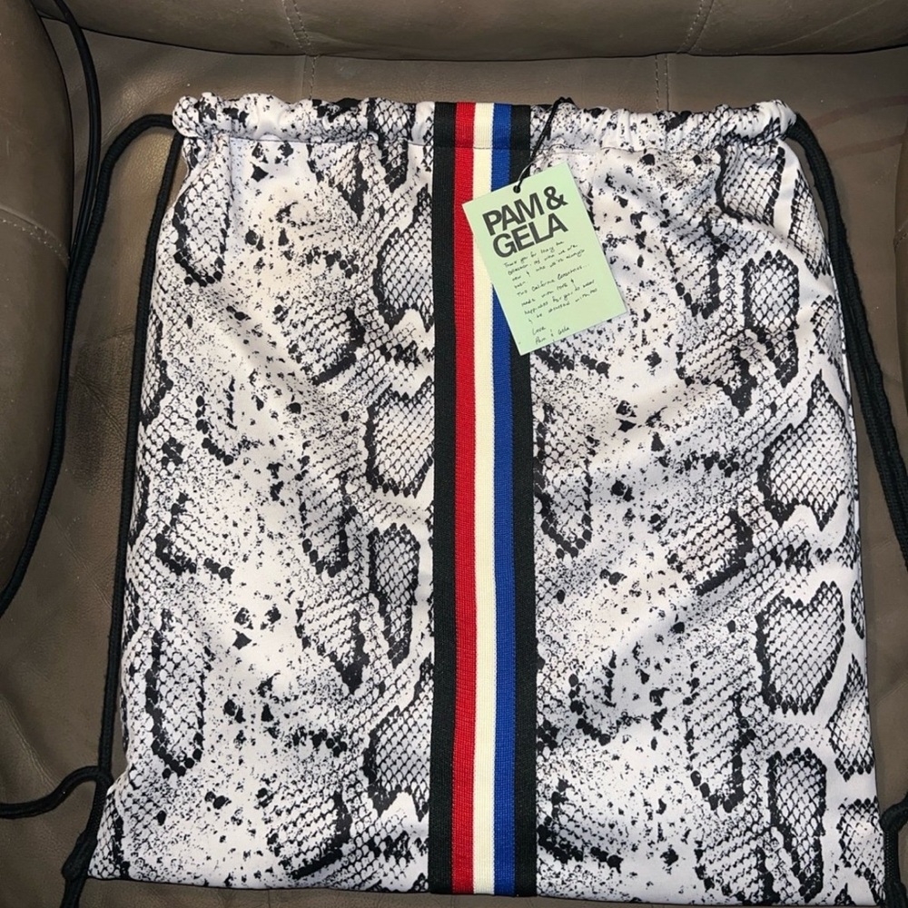 Pam & Gela Snake print drawstring bag, NWTs